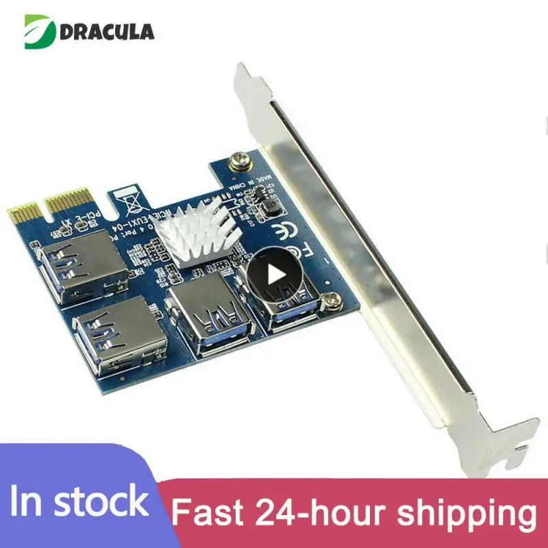 

Multiplier Hub Adapter 1x To 16x Pcie Splitter Adapter Pci Express Riser Card Pci-e 1 To 4 Usb 3.0 Riser Card 4 Usb 3.0 Slot