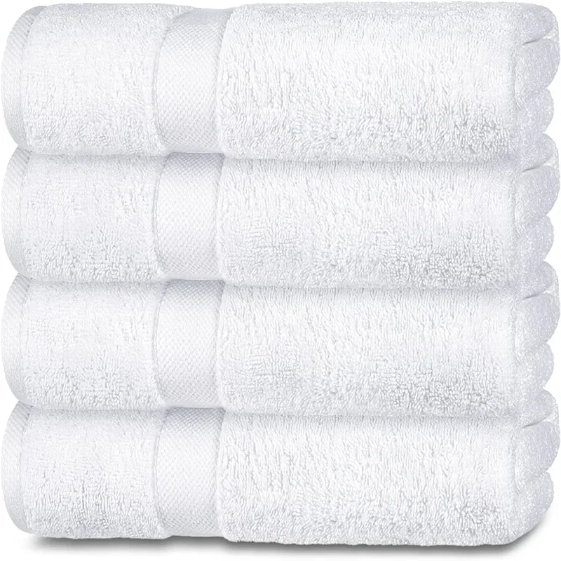 

Wealuxe Cotton Bath Towels - Soft and Absorbent Hotel Towel - 27x52 Inch - 4 Pack - White