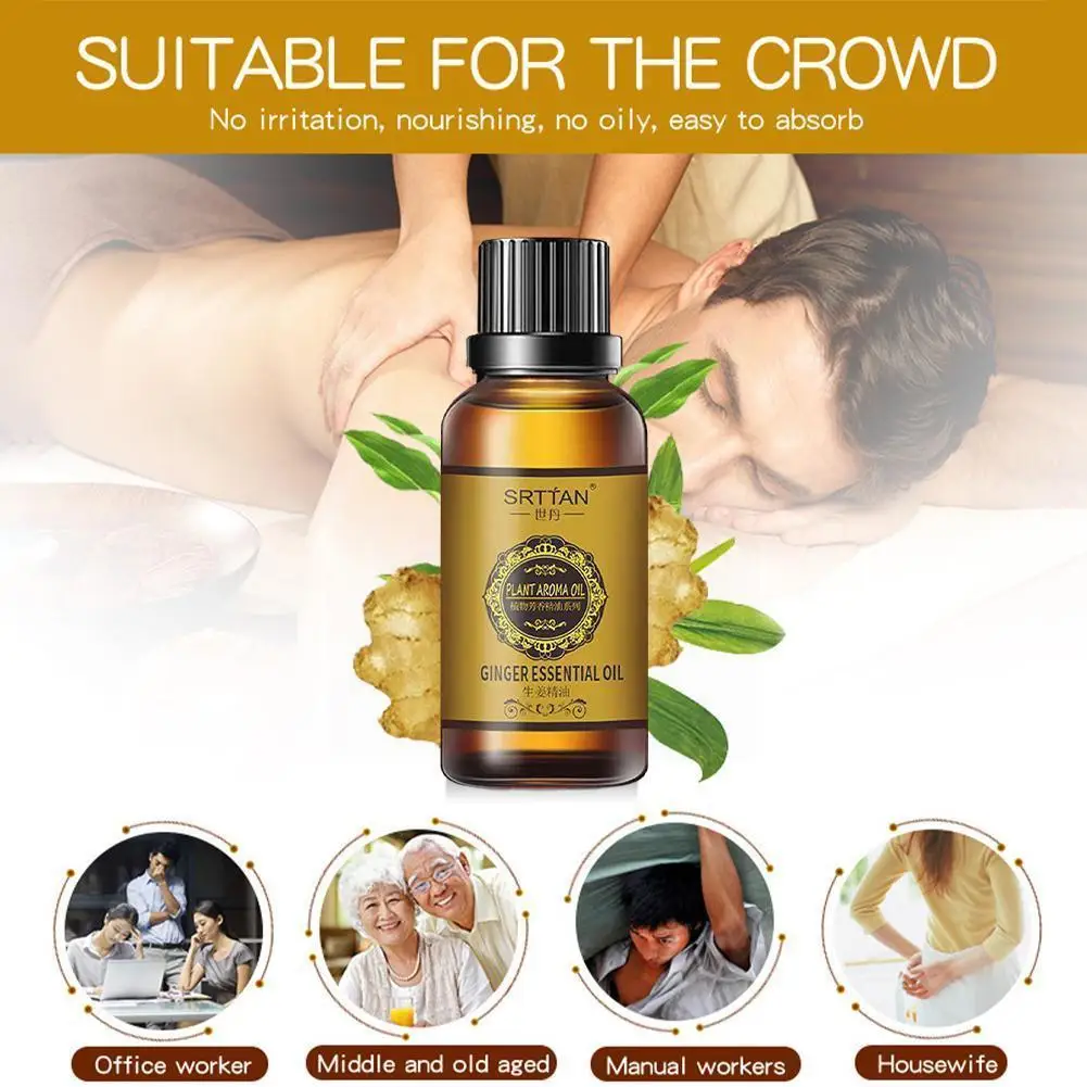 

30ml Plant Therapy Lymphatic Drainage Ginger Oil Natural Relieve Oils Essential Face Stress Skin Aging Anti Serum Essential R7X7