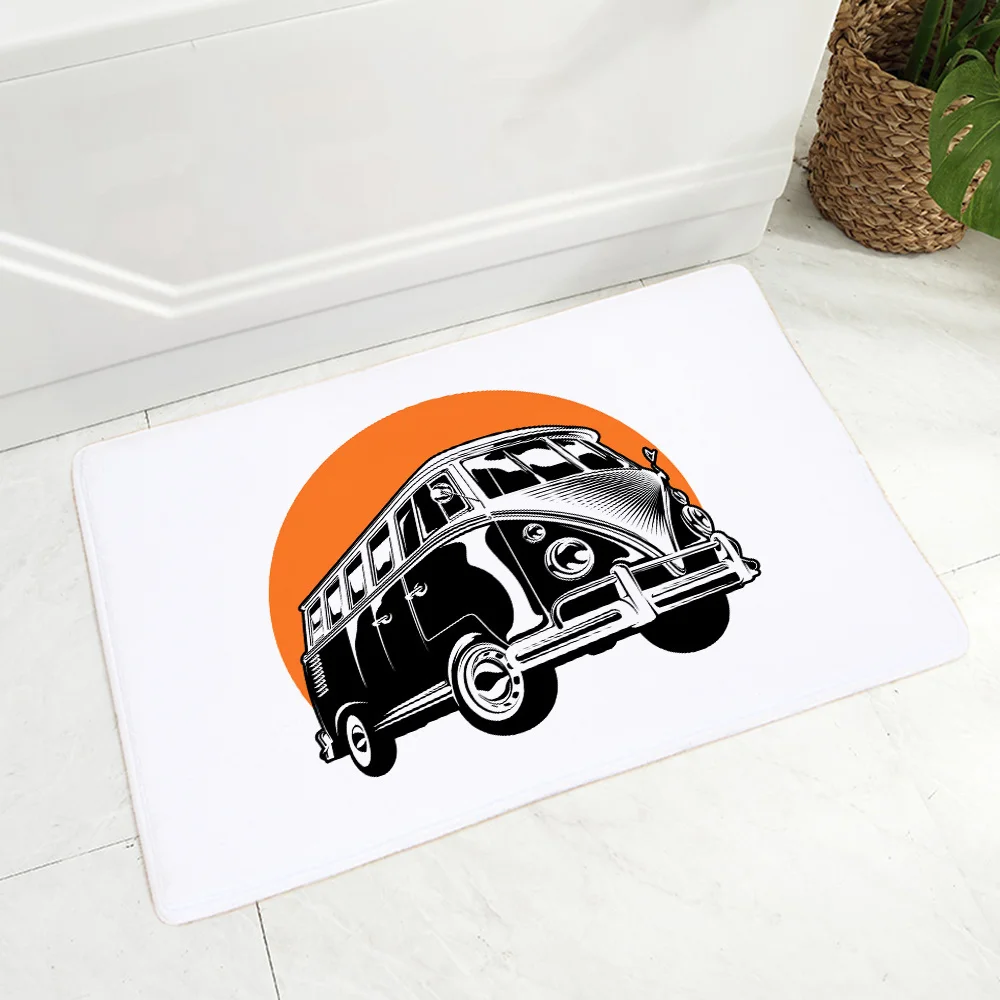 

Rug Flannel Doormat Bedroom Carpet Bath Washable Mat Entrance Decoration Cartoon Excavator Bulldozer Area Rugs Bath Mats