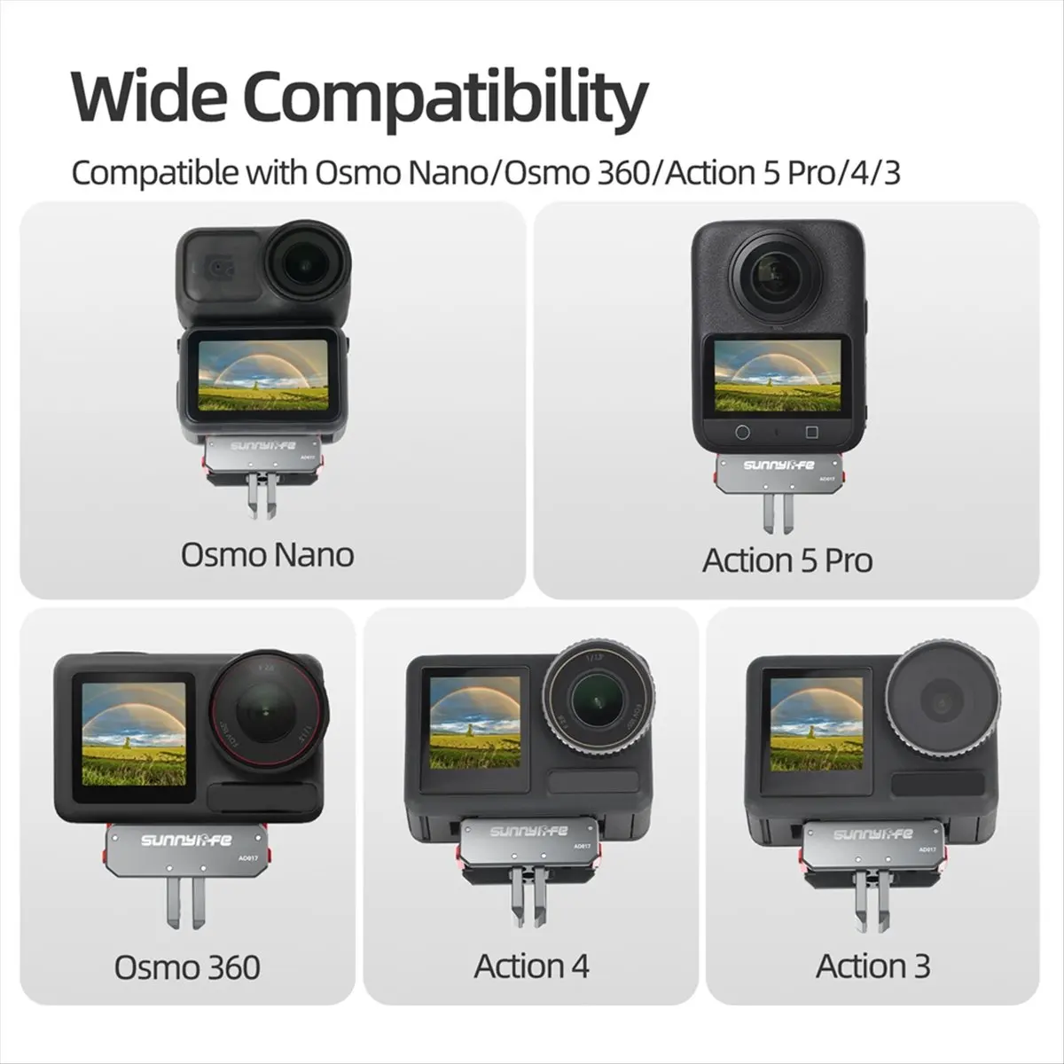 Фото Магнитное крепление-адаптер SUNNYLIFE N05R для DJI Osmo Nano, складное быстросъемное основание, адаптер для штатива, аксессуары №4