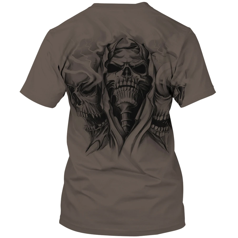 

Мужская Винтажная Футболка с принтом черепа, размеры до 5xl