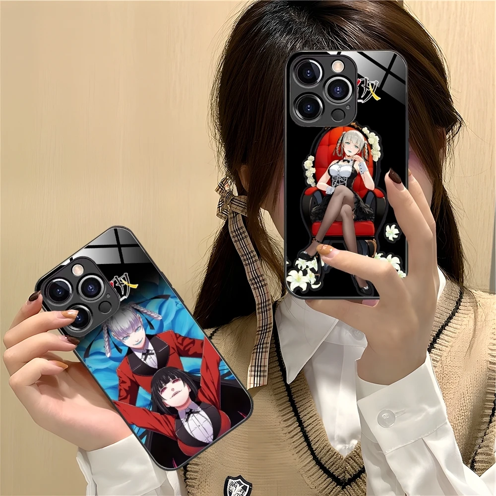 Kakegurui Kirari Anime Mobile Cell Phone Case for iPhone 16 15 14 13 12 11 X XR XS 8 Pro Max Plus Mini PC Glass Cover Shell