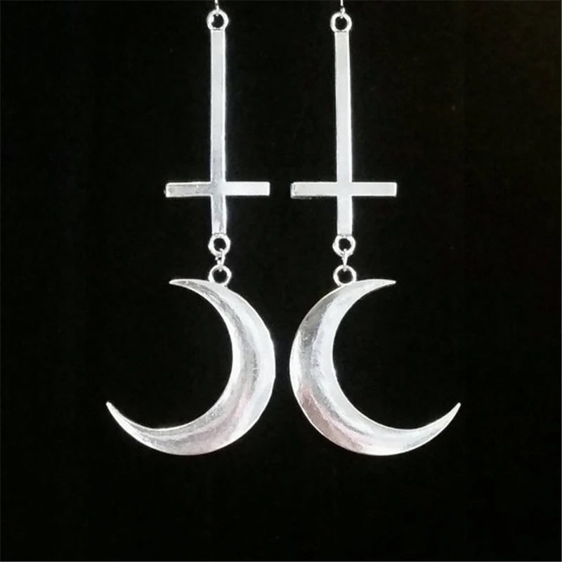 

New Products Hot Selling Fashion Trend Jewelry Creative Design Moon Cross Pendant Earring Jewelry