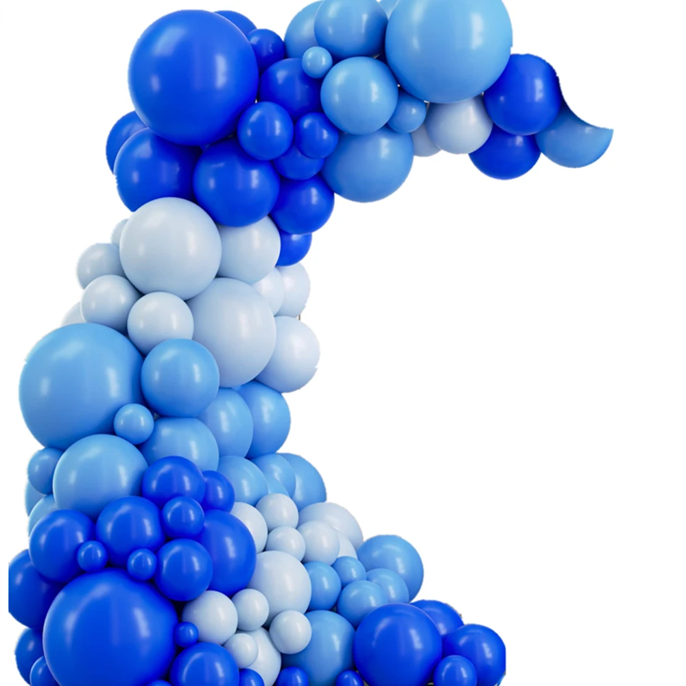 

Ярко-голубая Пастельная синяя латексная Гирлянда для воздушных шаров, украшение для свадьбы, выпускного, тематического джунглей, дня рождения