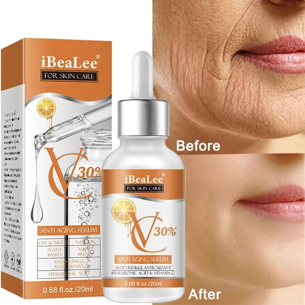 

NEW 30% Vitamin C Serum For Face Anti Aging Wrinkle Facial Hyaluronic Acid Retinol Acids Boost Collagen Hydrate Skin