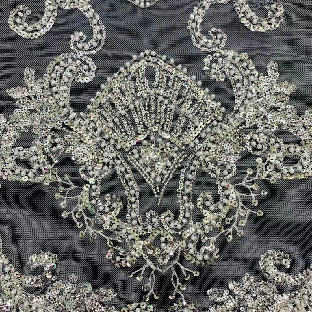 5y | Новый стиль полные бусины и блестки французское кружево высокое качество