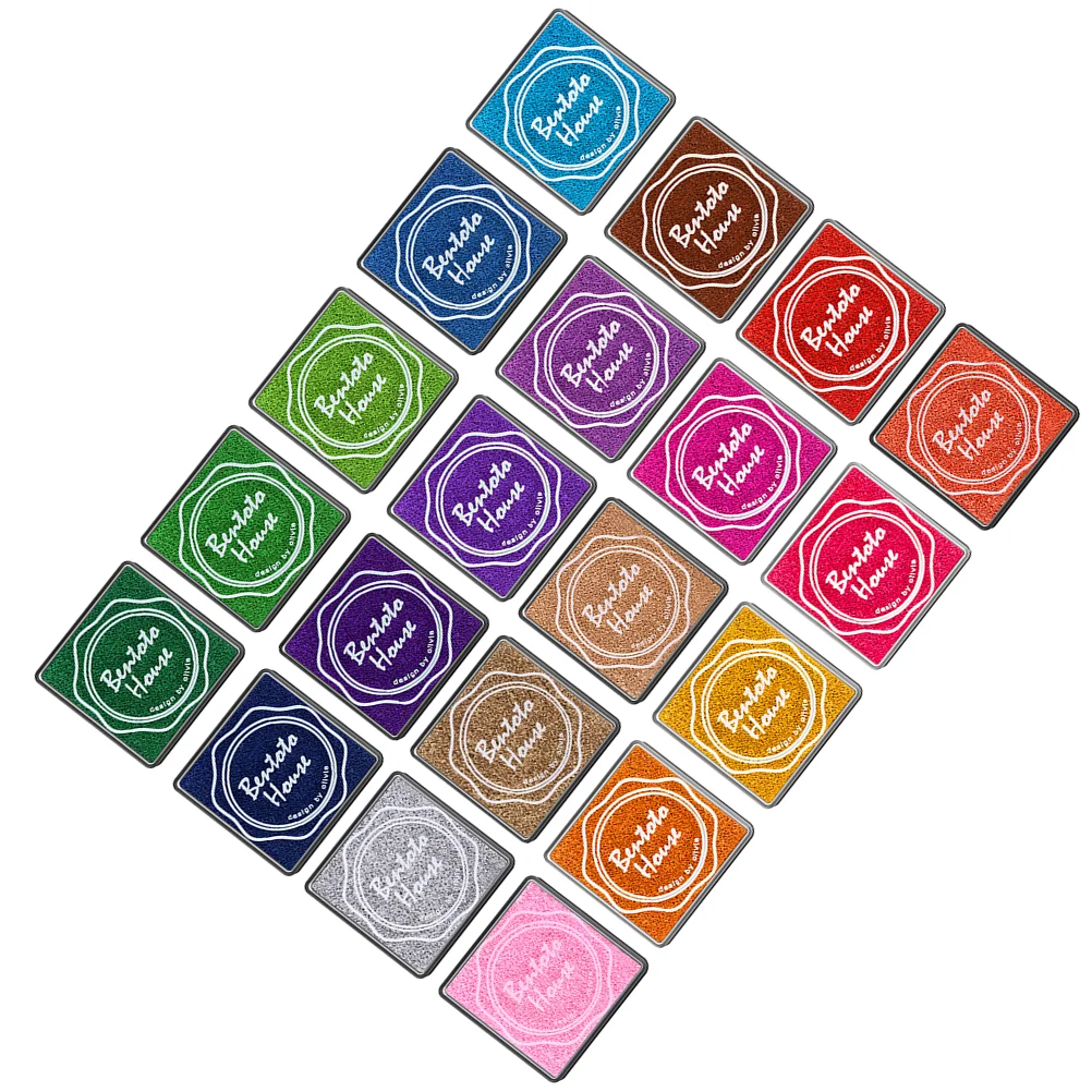 

20 Pcs Multi-colored Giant Ink Pads Stamp Pads for DIY Craft Scrapbooking Finger Ink Pad Set
