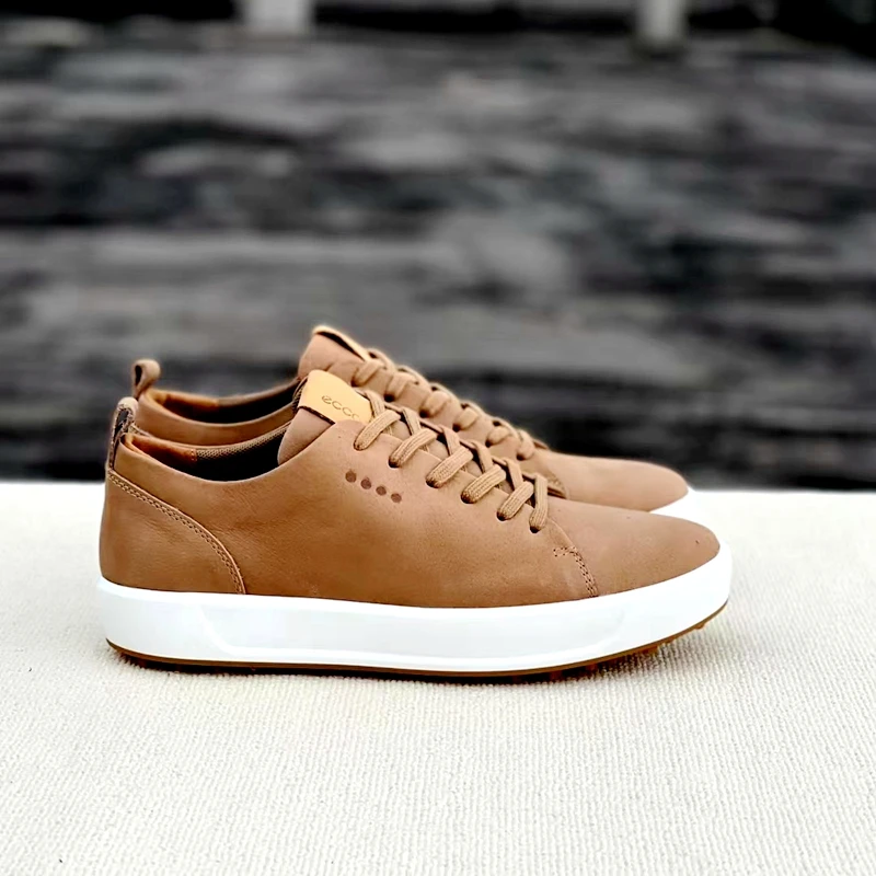 Golf Shoes Men's Leather Material Shock-absorbing Breathable Comfortable Non-slip Studless Men's Shoes Sneakers