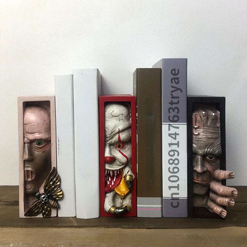 

Horror Peeping Resin Bookshelf Bookmark Statue Monster on Bookshelf Figurine Creative Ornaments Crafts Home Desktop Room Decor
