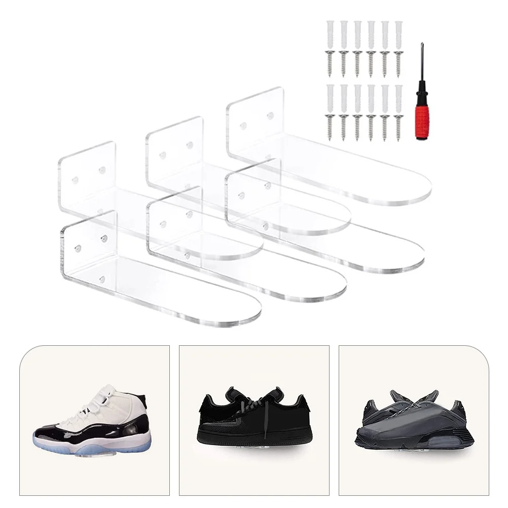 

6Pcs Floating Shoe Rack Shoe Shelf For Wall Shoe Display Shelf Wall Mount Shoe Rack Floating Shoe Display