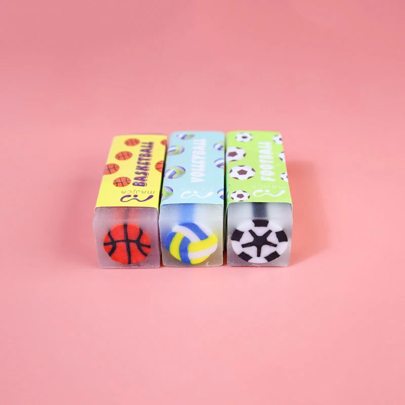 3 шт. Lytwtw's милый кавайный креативный спортивный ластик в виде шара школьные