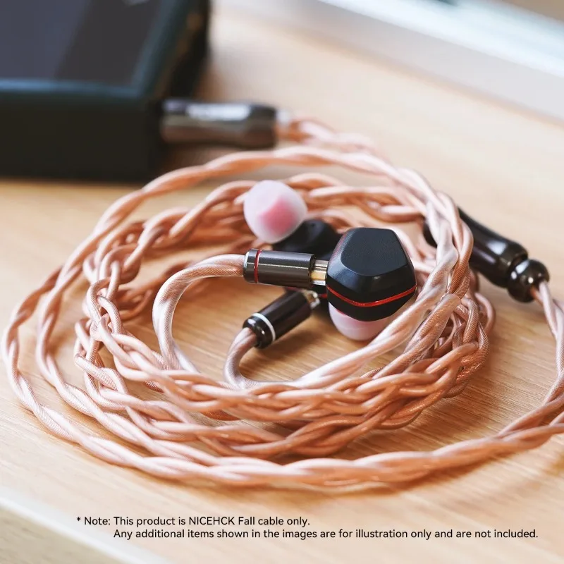 Кабель NICEHCK Fall IEM Upgrade Cable 18.6 AWG, двухслойный коаксиальный, из ультрачистой монокристаллической меди, с позолоченным разъемом OFC 4.4 мм, 2-контактный (art.: 3920da164372d) - 3920da164372d