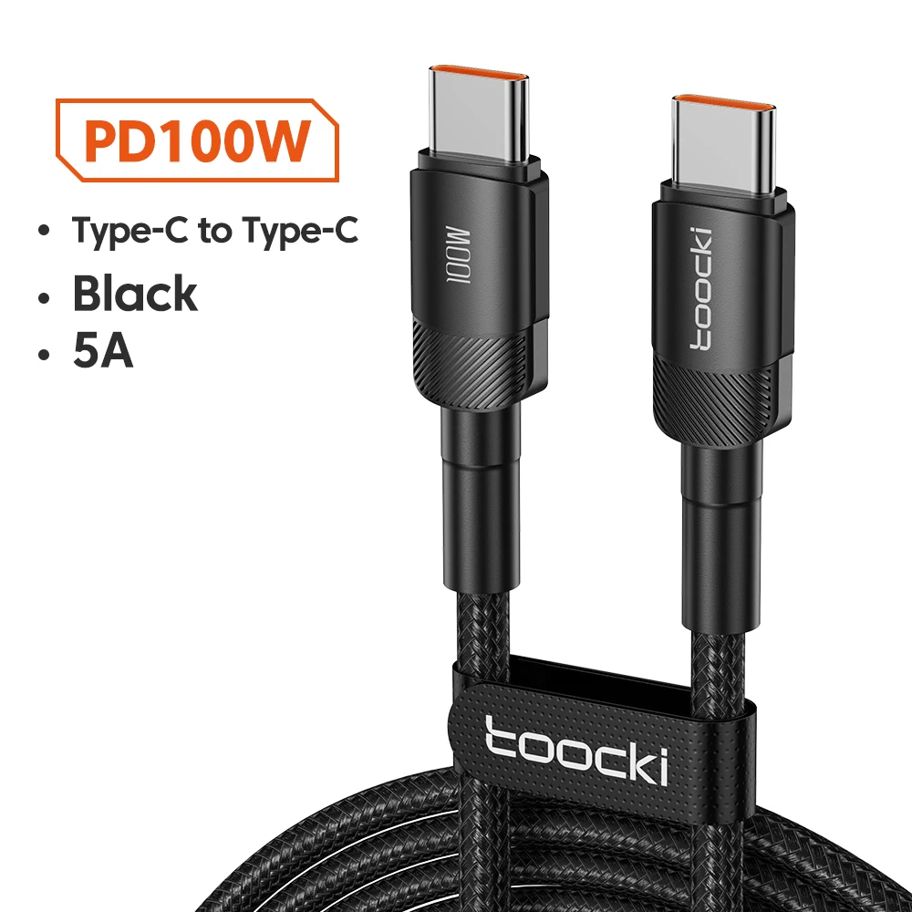 Кабель Tooocki Type C-USB C 100 Вт PD 3.0 для быстрой зарядки Macbook, Samsung, Xiaomi — фото товара