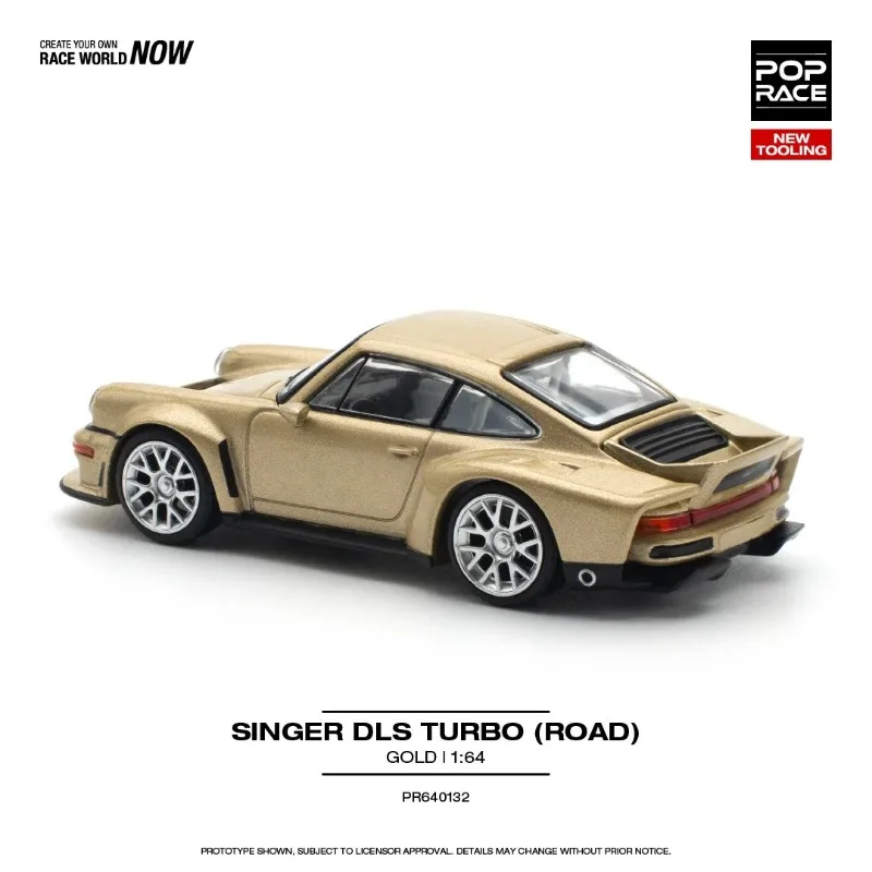 Фото POP RACE 1:64 PR640132 Porsche Singer DLS Turbo, золотая литая модель автомобиля из сплава, серия подарочных игрушек, подарок на Рождество, подарок для мальчика, игрушка для мальчика №5