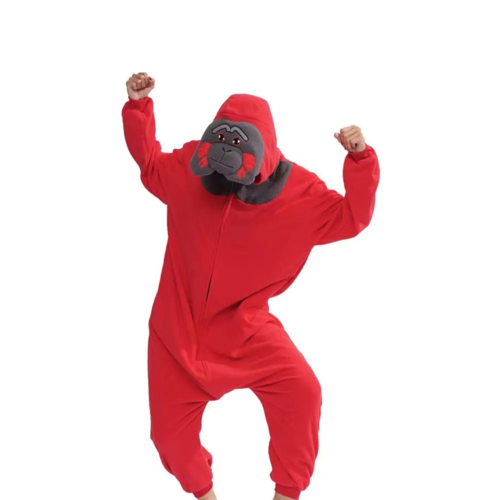 

Adult Red Chimpanzee Kigurumi Orangutans Onesies Pajamas Cartoon Monkey Halloween Costumes Cosplay Pyjamas Party Dress Pijamas