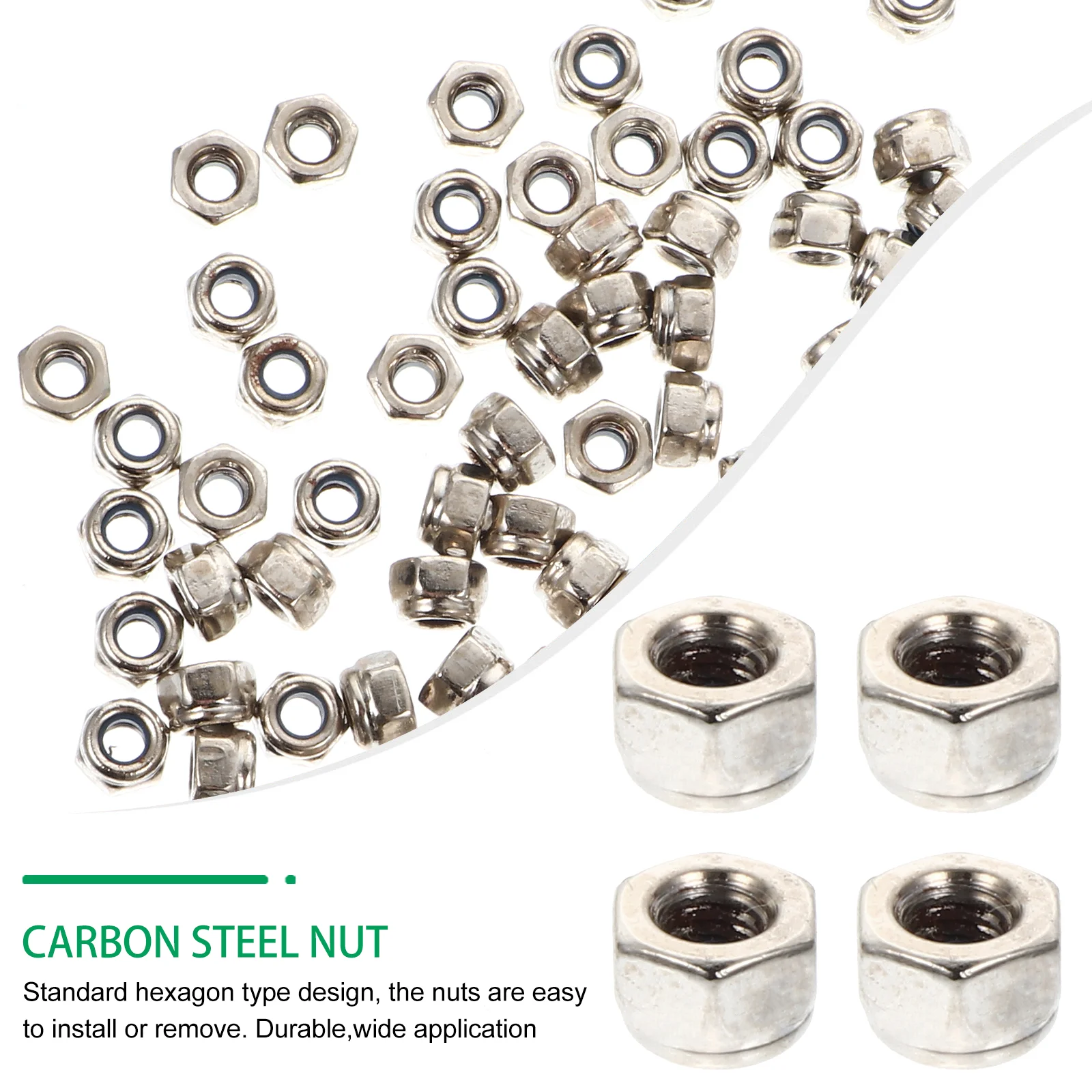 

100pcs Carbon Steel Hex Screw Nut Set Socket Head Screws Nylon Lock Nuts