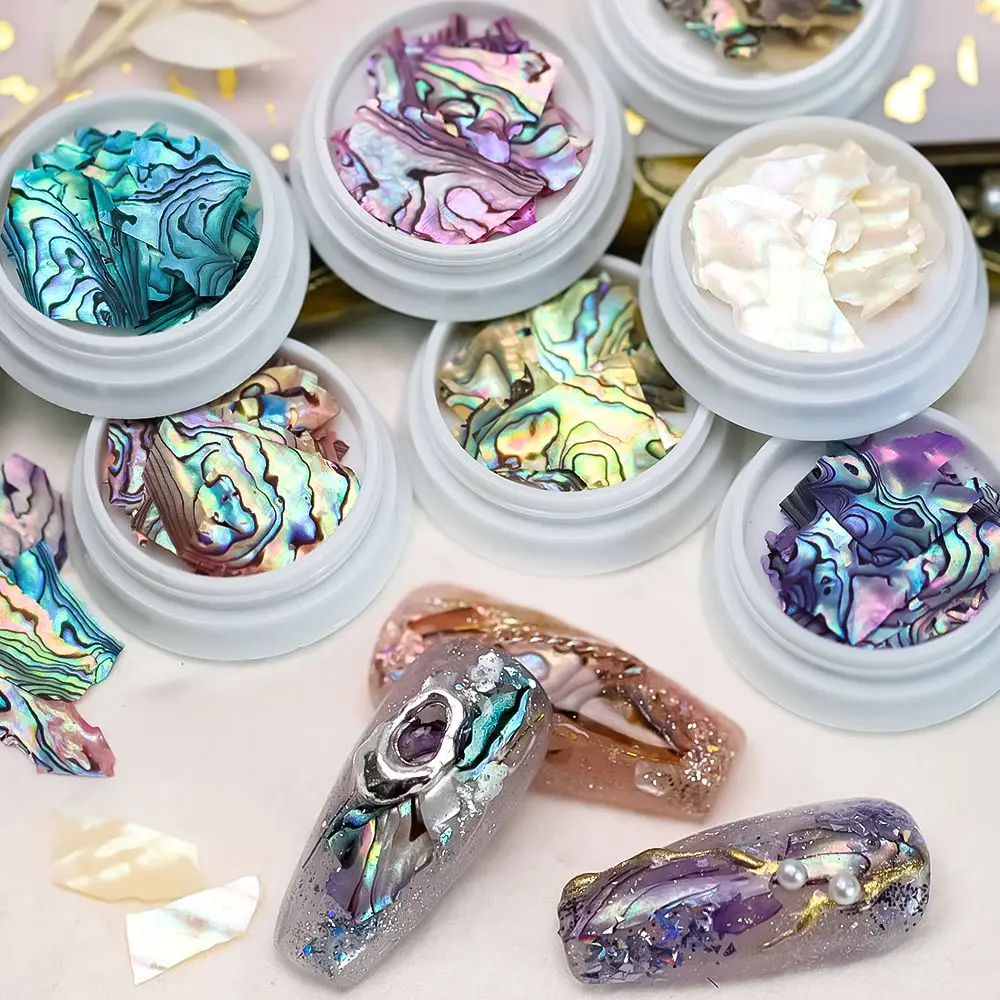 

Charm Sea Shell Manicure Rhinestone 3D Texture Nail Decorations Nails Abalone Shell Slice Nail Art Slices