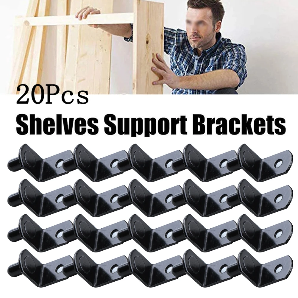 

20pcs Bracket L-Shaped Wardrobe Cupboard Partition Support Plate Brackets Glass Laminate Tray Support Shelf Pins