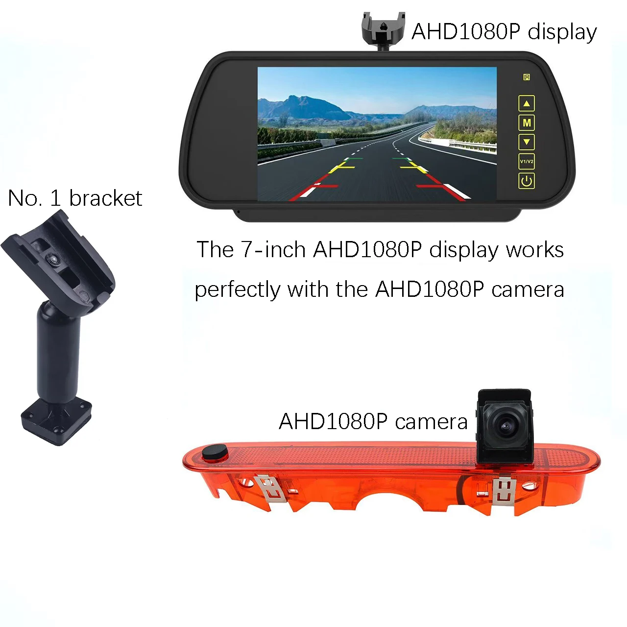 Камера заднего вида стоп-сигнала с 7-дюймовым зеркальным монитором для Renault Kangoo