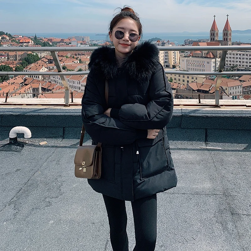 Women Solid Color Casual Fashion Patchwork Thickening Down Jacket Female New Cotton-padded Bread Clothes Coat Winter Loose Short