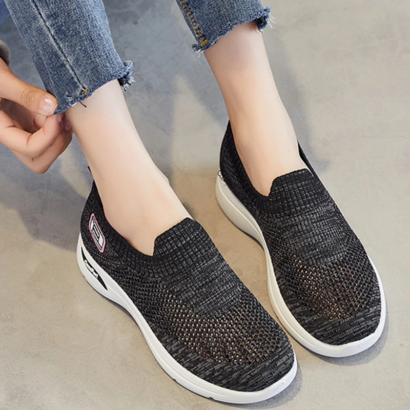 

Women's Walking Shoes Fashion Sock Sneakers Breathe Comfortable Nursing Shoes Casual Platform Loafers Non-Slip