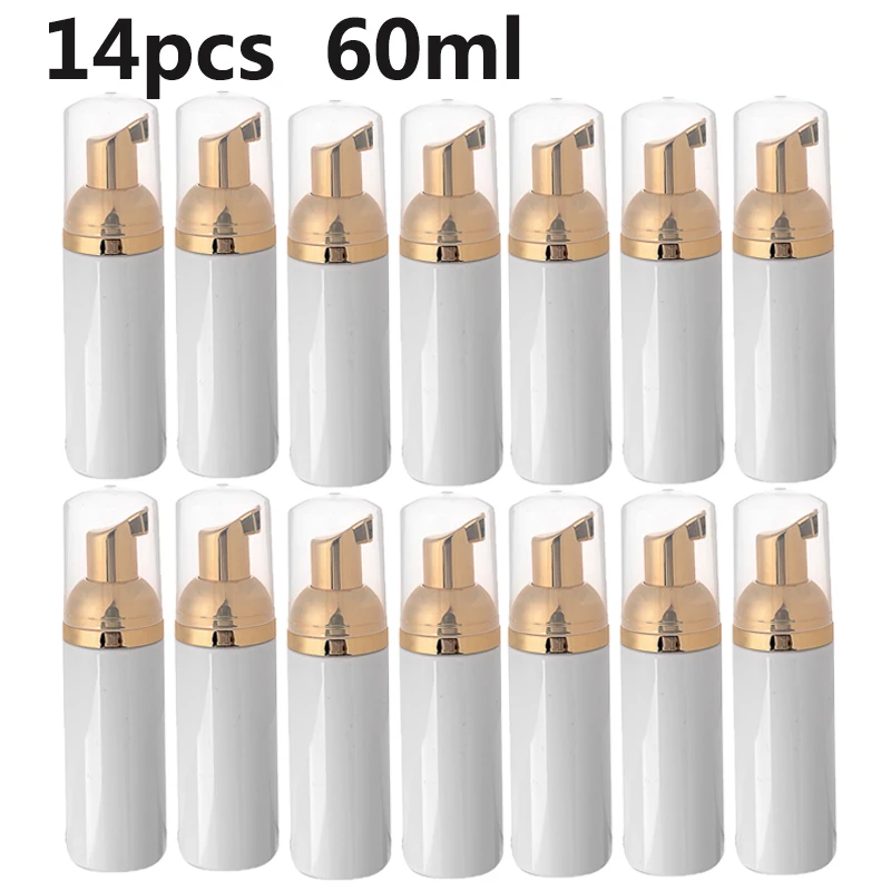 

14PCS 60ML foam bottle Plastic Bottle Soap Dispenser Froth Shampoo Lotion Bottling Pump bottle and cleaning brush
