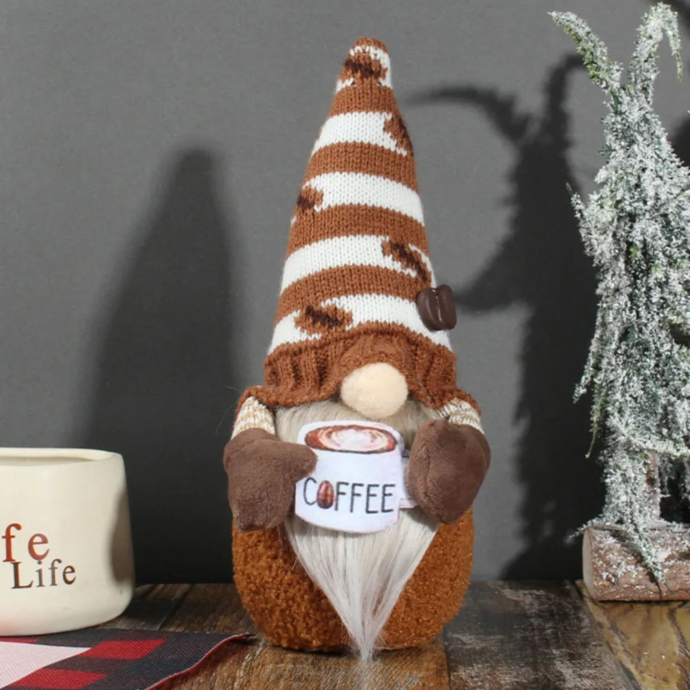 Кофейная кукла гном фигурка украшение плюшевая безлицевая рождественские