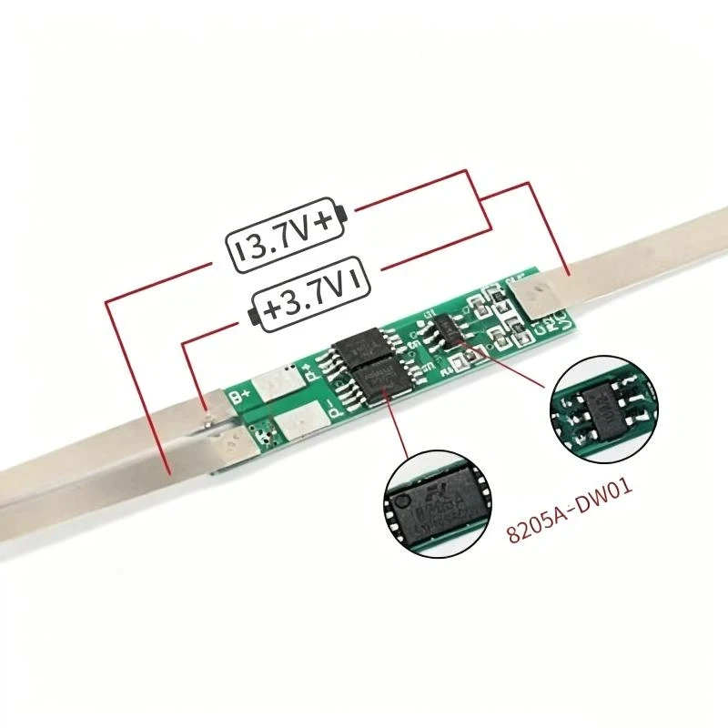 Фото Плата защиты BMS 2S 7.4V 2A 3A 4.5A 6A 7.5A 9A для литий-ионных аккумуляторов 18650 и LiPo №2