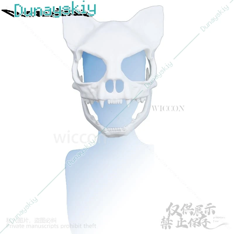 Пушистый костюм животного череп кошки кигуруми реквизит 3D принт голова меховой