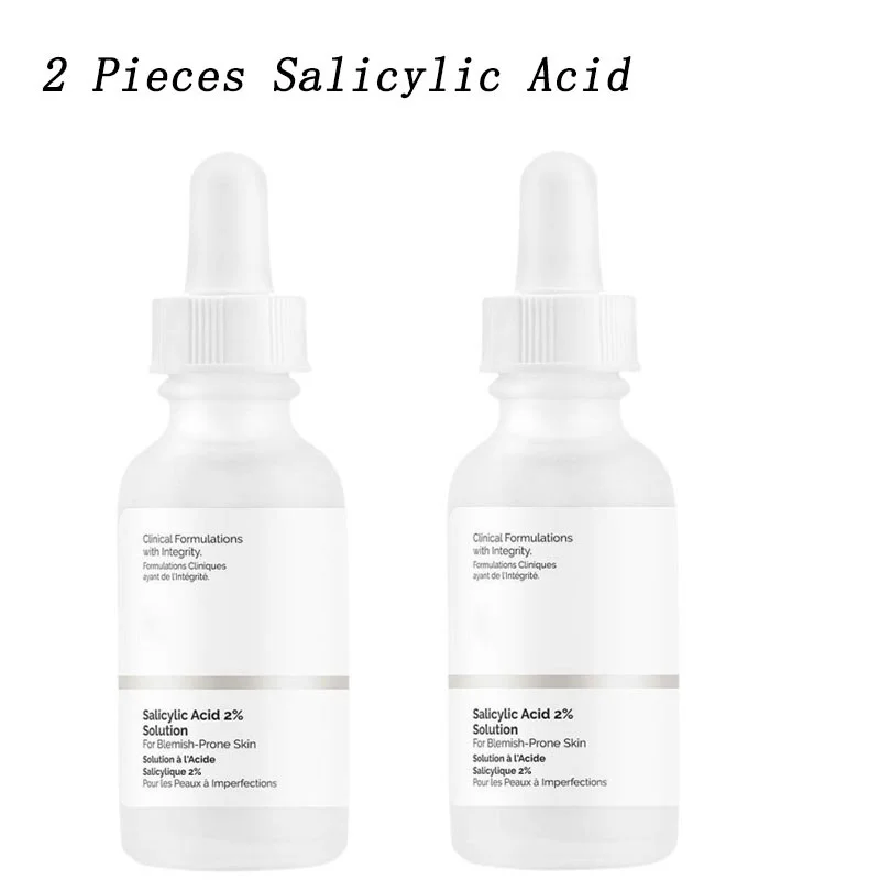 

2PCS Salicylic Acid 2% Serum Improve Darkening Cleaning Exfoliator Shrink Pores Brighten Skin Tone Moisture Replenishment 30ml