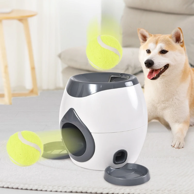 

Interactive Pet Ball Launcher Toy Dog Tennis Leaked Food Reward Machine Thrower Slow Feeder for Cats Kitten Puppy Accessories