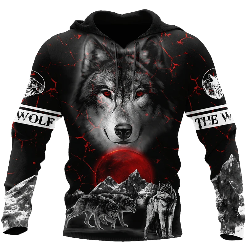 

Wolf Pattern 3D Printed Men's Hoodie Unisex Fun Pullover Harajuku Sweatshirt Essential Hip-hop Street Clothes Streetwear y2k Top