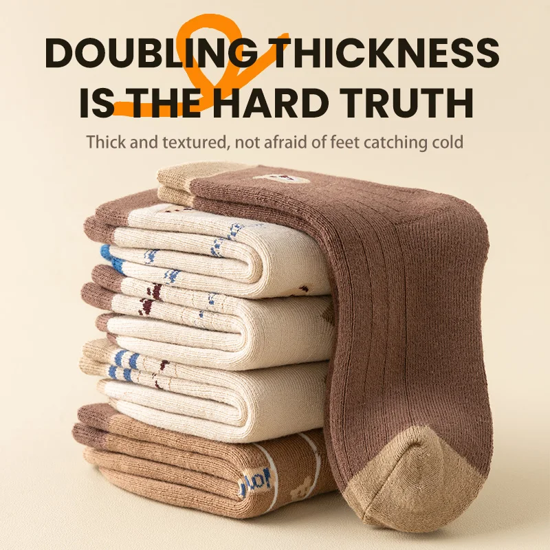 5 пар детских зимних ультра толстых махровых носков от 1 до 16 лет высокоэластичные