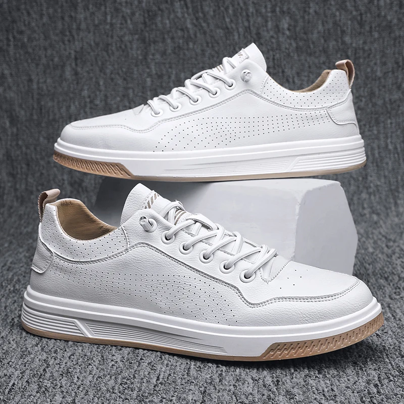 

Кроссовки мужские из микрофибры, на шнуровке, дышащие кеды для скейтборда, всесезонные, повседневная прогулочная обувь