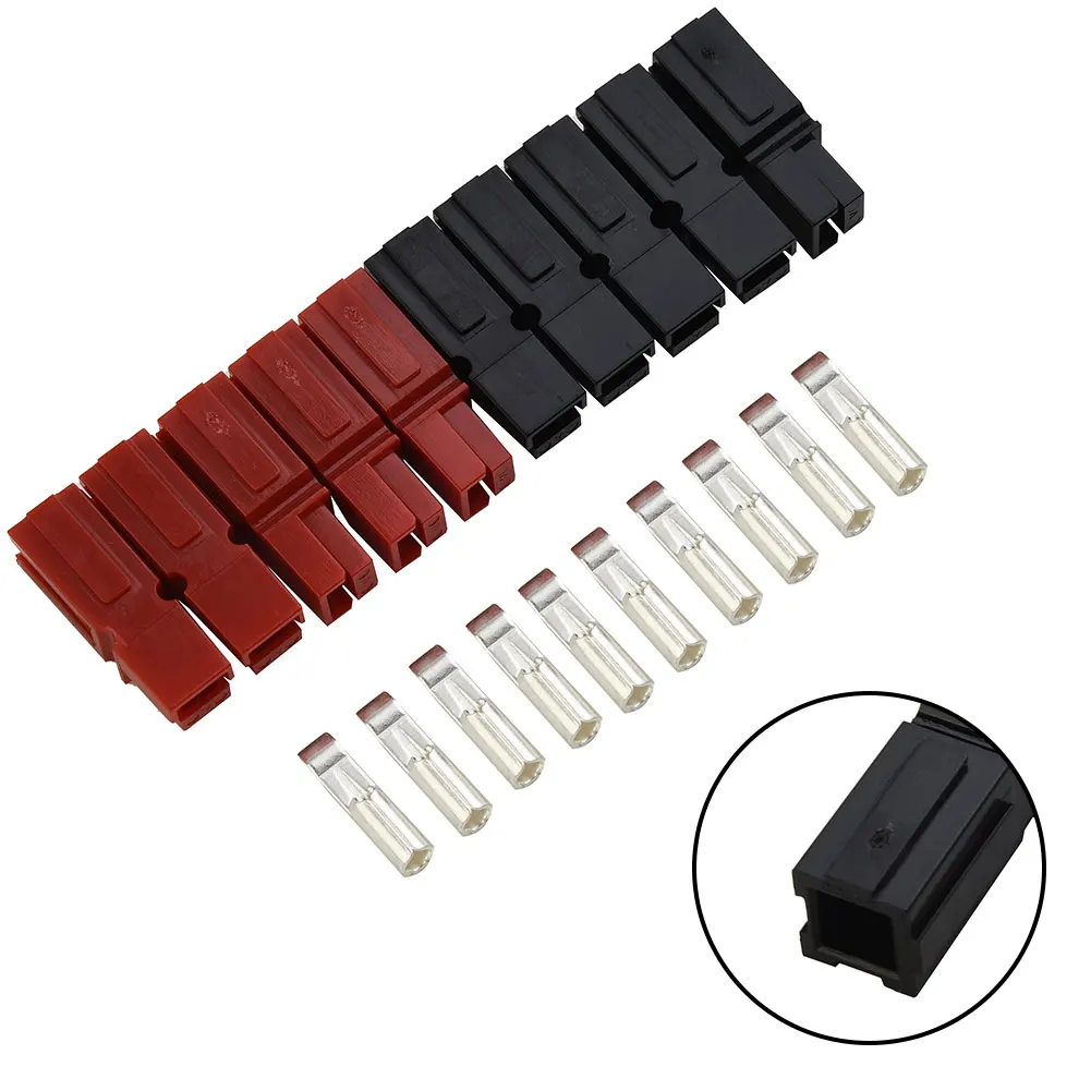 

Power Tool Electrical Wire Connector For Anderson Plug Marine Vehicle Construction Machinery 5 Pair Red And Black 30 Amp 600V