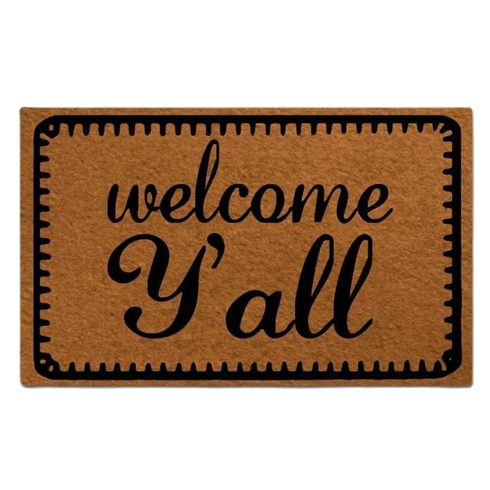 

Welcome Y'all Funny Doormat Outdoor Indoor Porch Patio Party Carpet Home Decor Floor Door Mat Rug Rubber Non Slip Waterproof