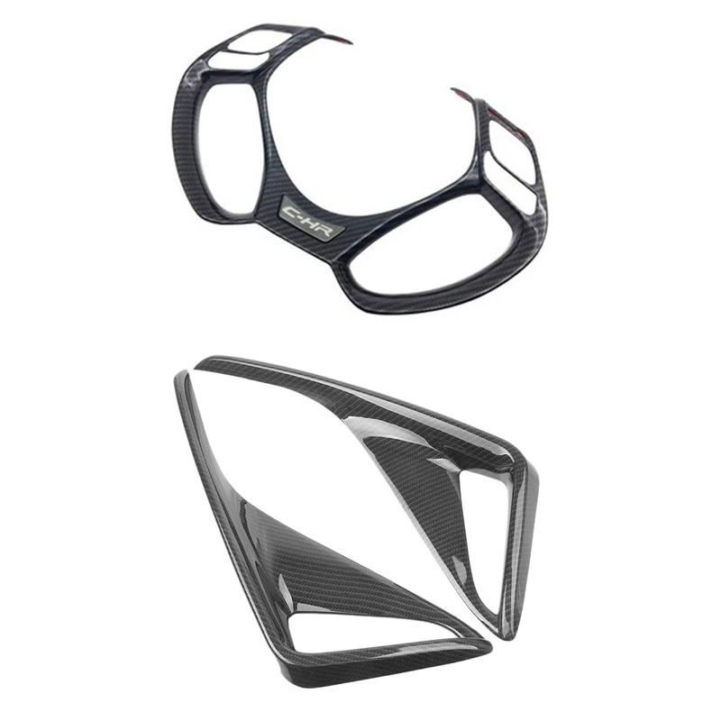 

3 Pcs Car Accessories: 1 Pcs Car Steering Wheel Sequins Sticker Trim Cover Stickers & 2Pcs Car Rear Fog Lamp Cover Trim