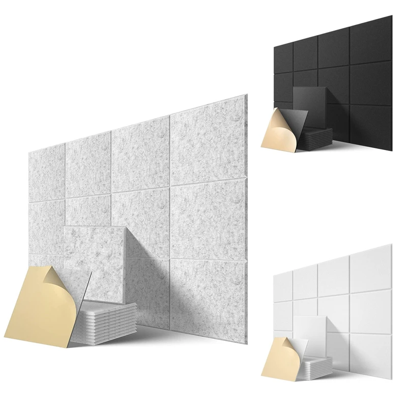 

12 шт./упаковка, самоклеящиеся акустические панели, 12X12X0,4 дюймов
