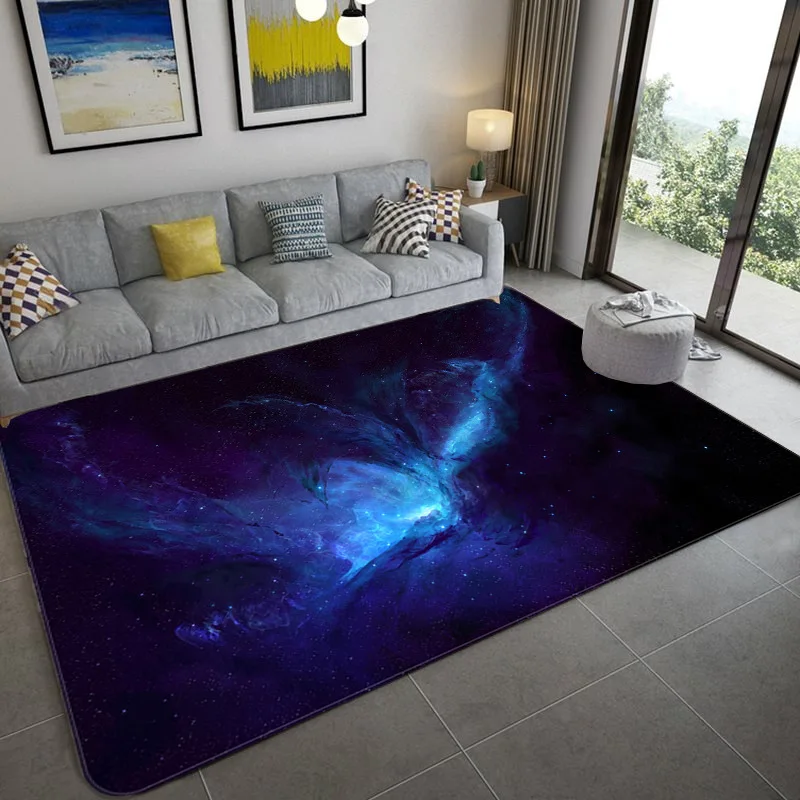 

Cosmic Galaxy Pattern Living Room Carpet Bedroom Area Children's Room Mat Soft Household Non slip Large Carpet Floor Mat
