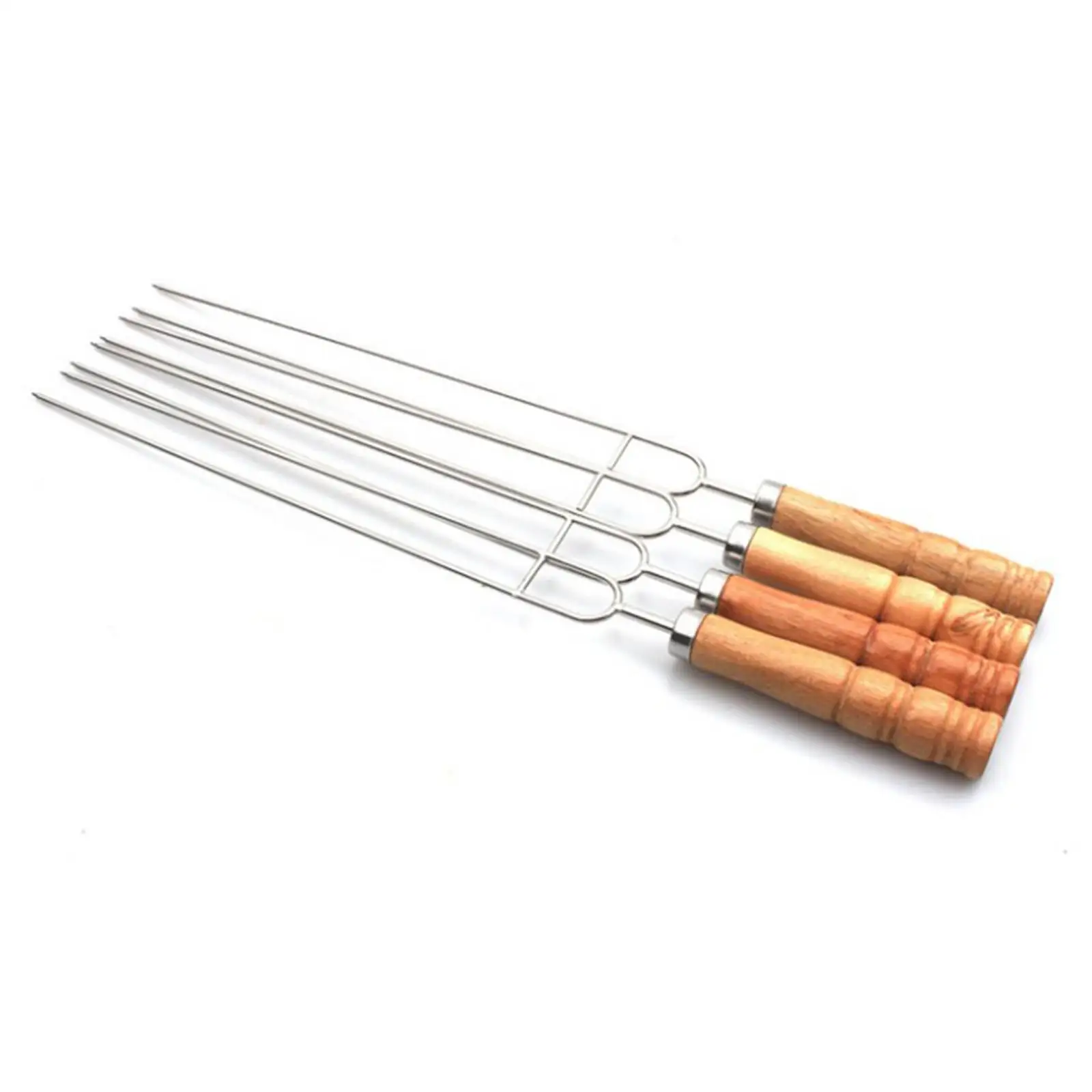 6pcs Barbecue Grill Fork Stainless Steel U-Shaped BBQ Skewer With Anti-scald Wooden Handle Metal Fork Set for Outdoor BBQ Grill 6pcs Barbecue Grill Fork Stainless Steel U-Shaped BBQ Skewer With Anti-scald Wooden Handle Metal Fork Set for Outdoor BBQ Grill