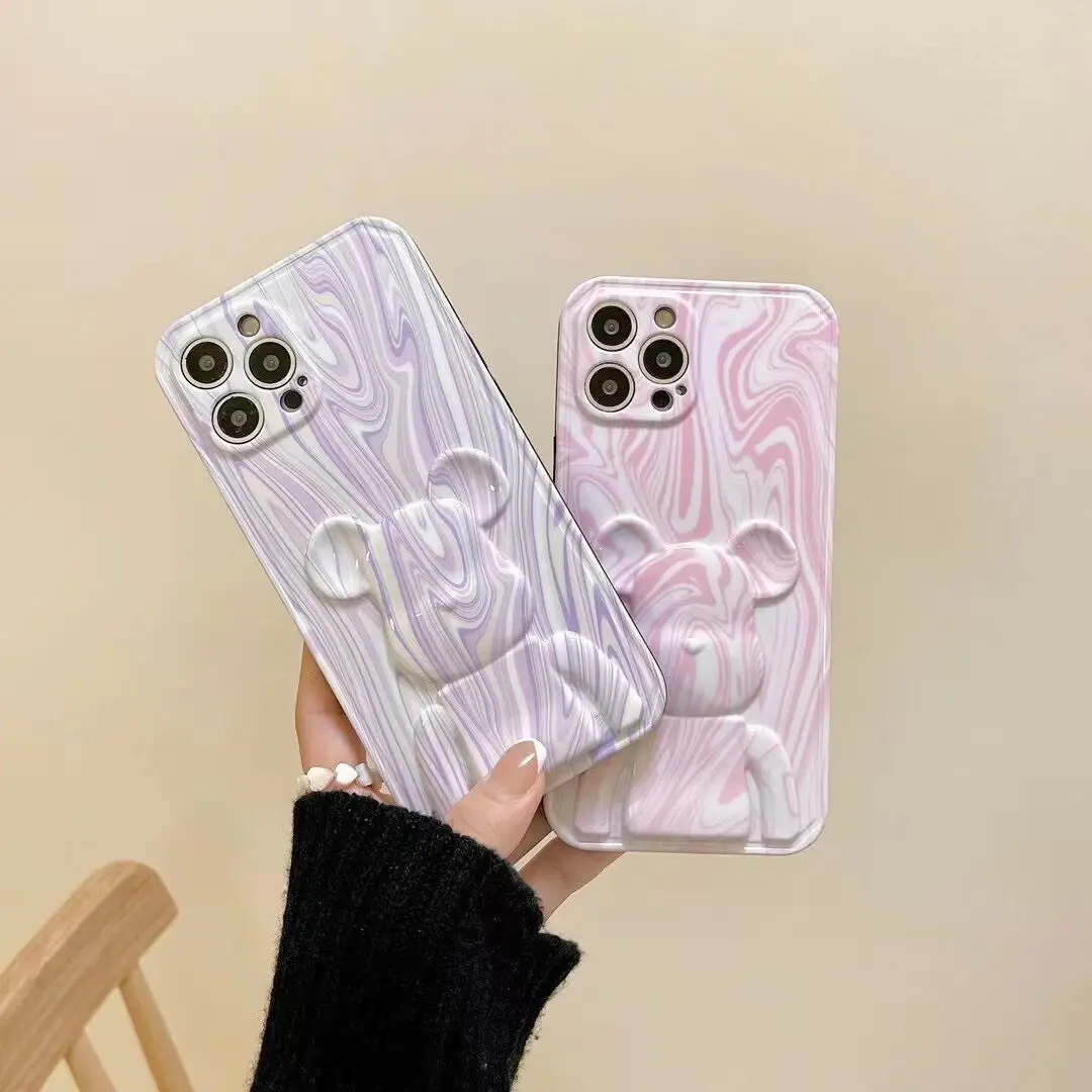 

Fashion Cartoon Fluid Bear Phone Case Cover for IPhone 7 8 Plus 11 12 13 Pro X XR XS Max Shockproof Case for IPhone 13 Cases