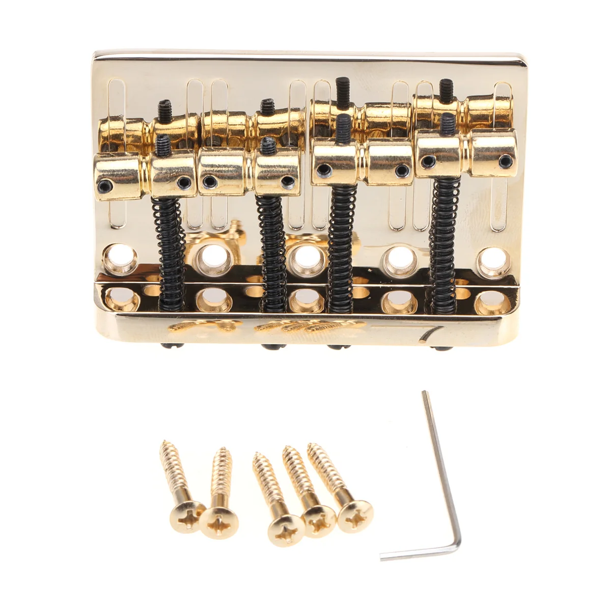 

Musiclily Pro 57mm Heavy Duty 4-String Bass Bridge Vintage Brass Saddles for Precision/Jazz Bass, Gold