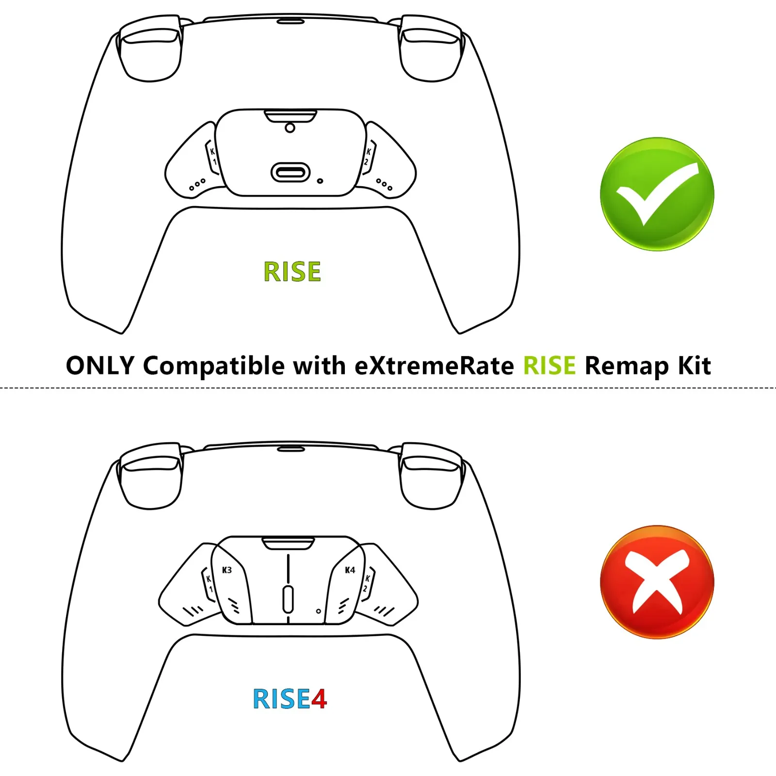 eXtremeRate Replacement Redesigned K1 K2 Back Button for PS5 RISE Remap Kit - Controller &amp Board NOT Included | Электроника