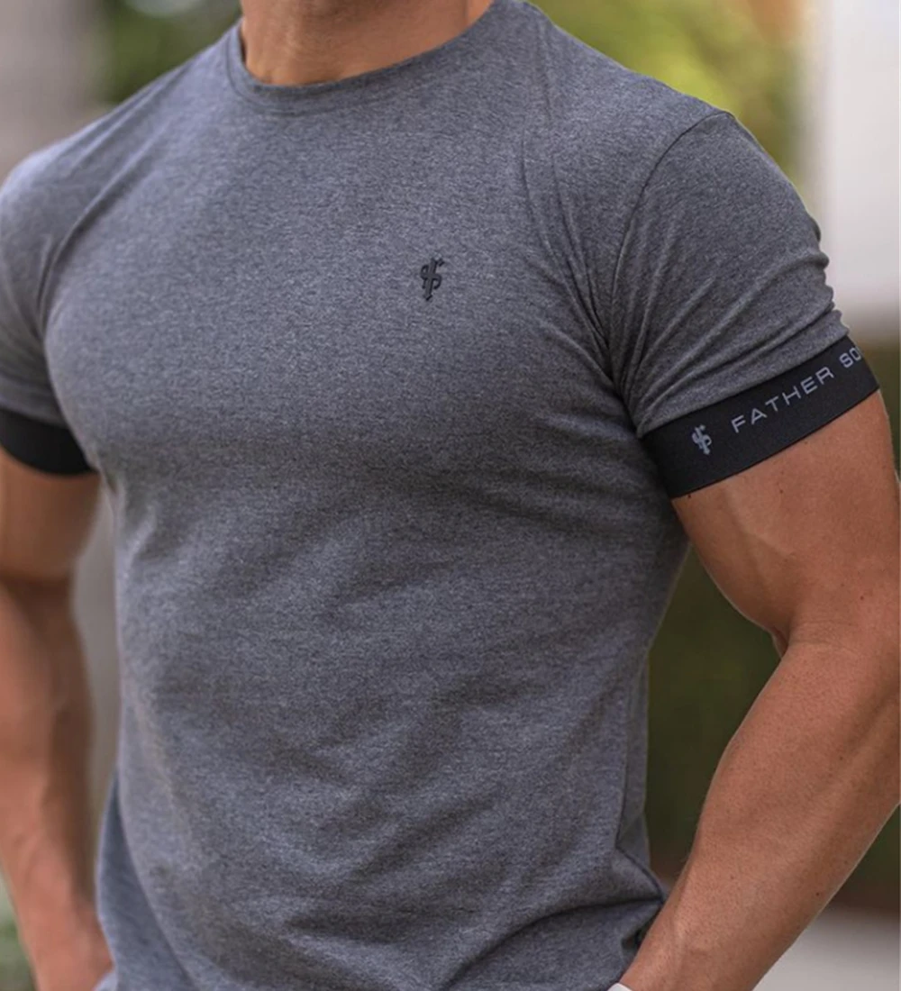 2022 new Shirt Men Short Sleeve Workout Gym T-Shirt Cotton Loose Running Fitness Tops Streetwear Hip-Hop Sport Tees Clothing |