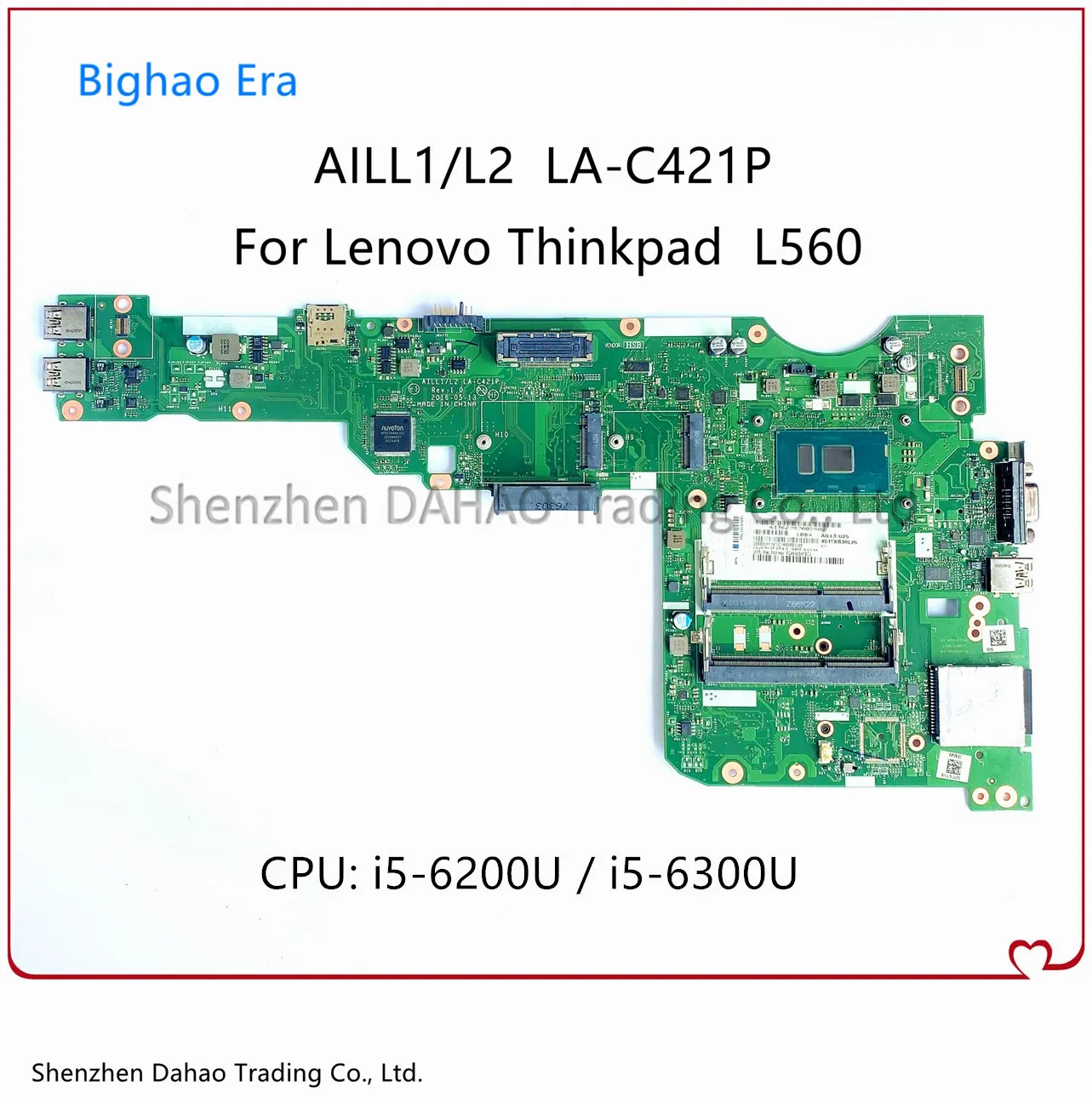 

For Lenovo Thinkpad L560 Laptop Motherboard LA-C421P Mainboard With i5-6200U/6300U CPU 100% Working FRU: 01LV952 00UR185 01LV950