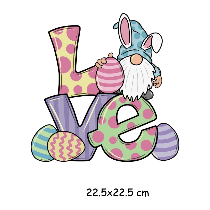 

Easter Egg Old Man Painting Heat Transfer Thermal Stickers Patches For Clothes DIY Washable T-Shirts Iron On Transfer