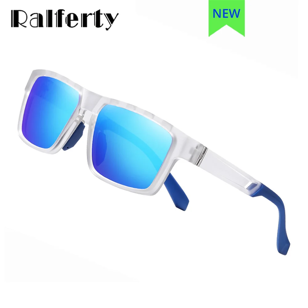 

Ralferty High Quality Polarized Sunglass Men Sport Driving Sun Glasses Male UV400 Blue Mirror Square Shades lentes de sol hombre