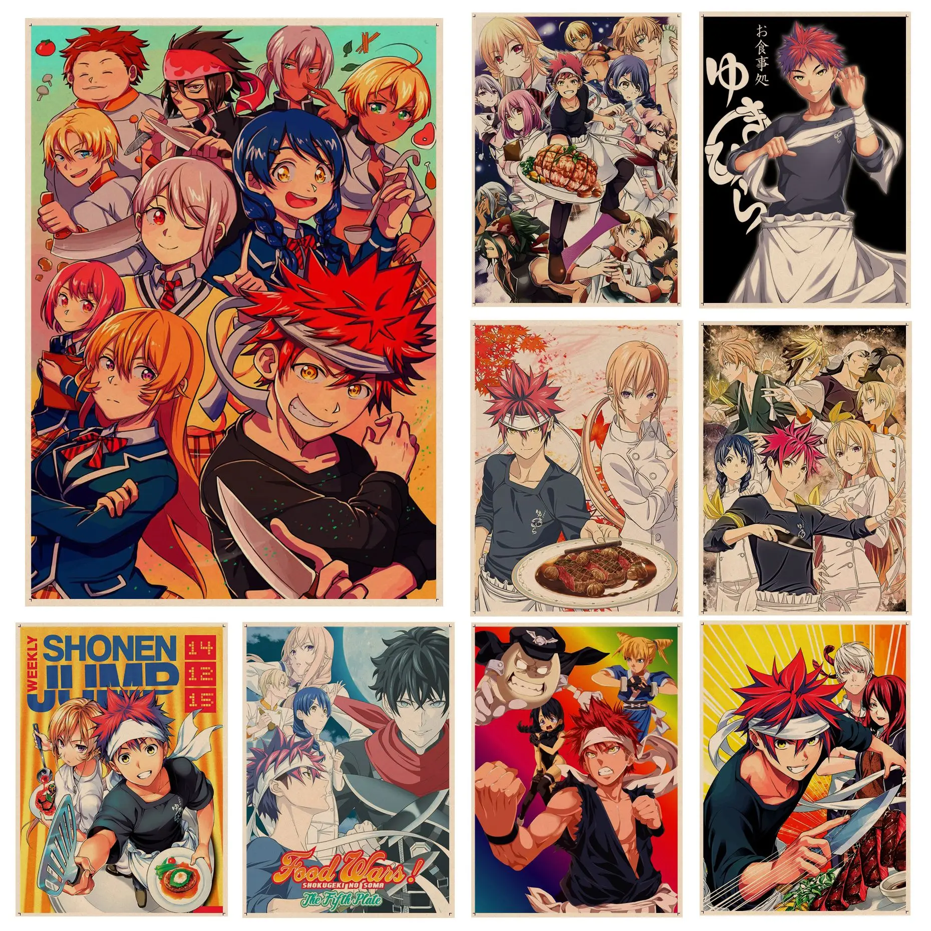 

Food Wars Anime Anime Posters For Living Room Bar Decoration Kawaii room decor