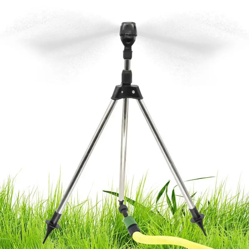 

Spray Sprinkler Automatic Rotary Irrigation Tripod Telescopic Support Sprinkler Spike Base Design Automatic Rotating System